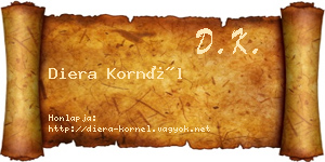 Diera Kornél névjegykártya